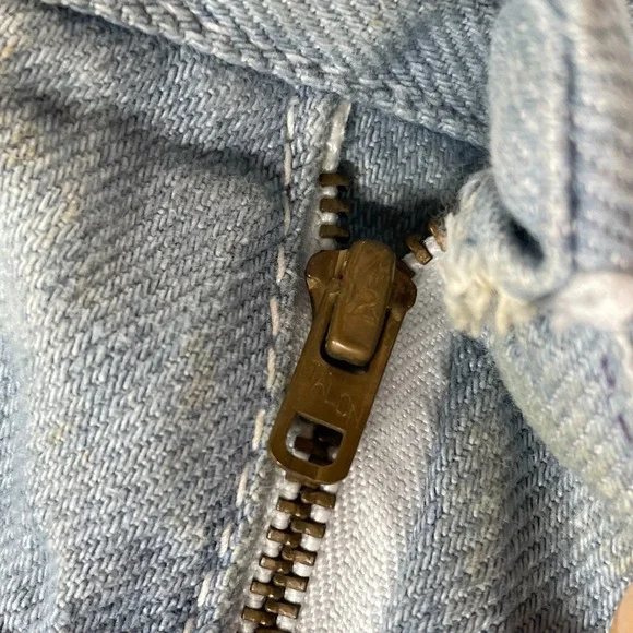 Vintage 70s Womens Pleated Jeans Suspender High Waist Fits 26x28 USA RARE *Read - Picture 11 of 15